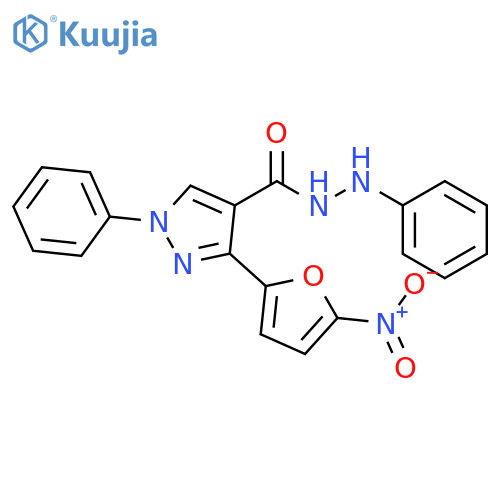 1H-Pyrazole-4-carboxylic acid, 3-(5-nitro-2-furanyl)-1-phenyl-, 2-phenylhydrazide structure