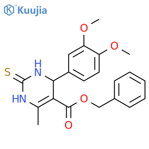 benzyl 4-(3,4-dimethoxyphenyl)-6-methyl-2-sulfanylidene-1,2,3,4-tetrahydropyrimidine-5-carboxylate structure