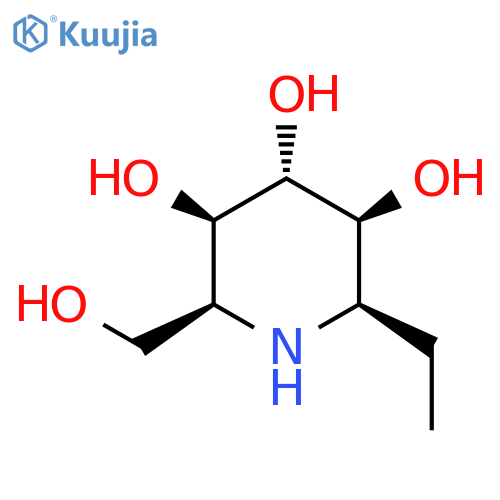 3,4,5-Piperidinetriol, 2-ethyl-6-(hydroxymethyl)-, (2R,3S,4R,5R,6S)- structure