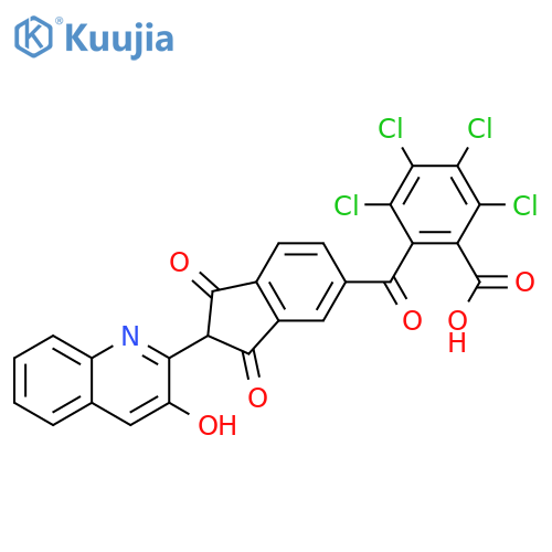 Benzoic acid,2,3,4,5-tetrachloro-6-[[2,3-dihydro-2-(3-hydroxy-2-quinolinyl)-1,3-dioxo-1H-inden-5-yl]carbonyl]- structure