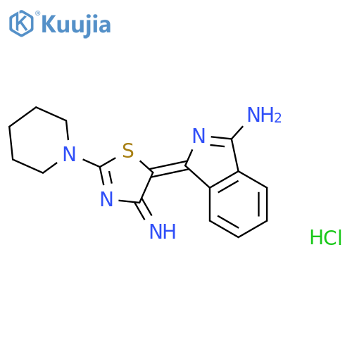 1H-Isoindol-3-amine, 1-[4-imino-2-(1-piperidinyl)-5(4H)-thiazolylidene]-, hydrochloride (1:) structure