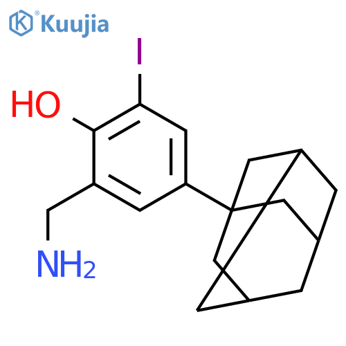 Phenol, 2-(aminomethyl)-6-iodo-4-tricyclo[3.3.1.13,7]dec-1-yl- structure