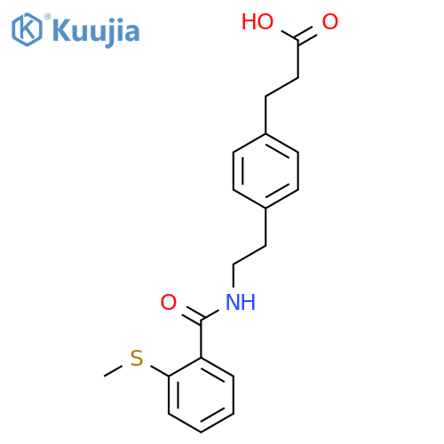 Benzenepropanoic acid, 4-[2-[[2-(methylthio)benzoyl]amino]ethyl]- structure