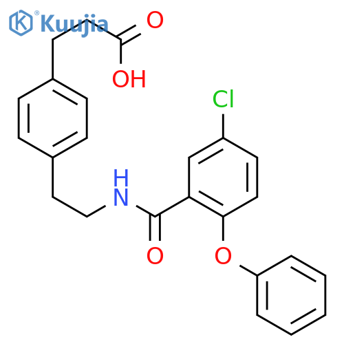 Benzenepropanoic acid, 4-[2-[(5-chloro-2-phenoxybenzoyl)amino]ethyl]- structure