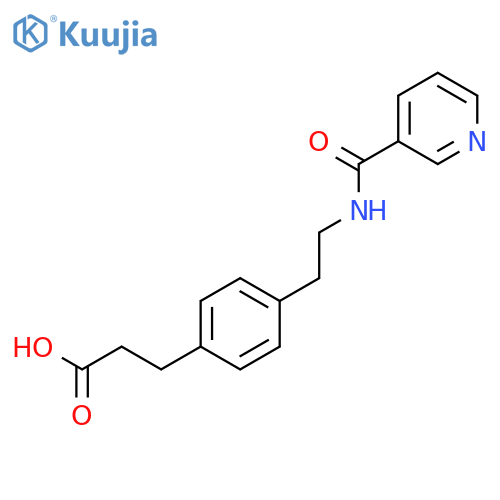 BENZENEPROPANOIC ACID, 4-[2-[(3-PYRIDINYLCARBONYL)AMINO]ETHYL]- structure