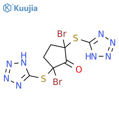 Cyclopentanone, 2,5-dibromo-2,5-bis(1H-tetrazol-5-ylthio)- structure