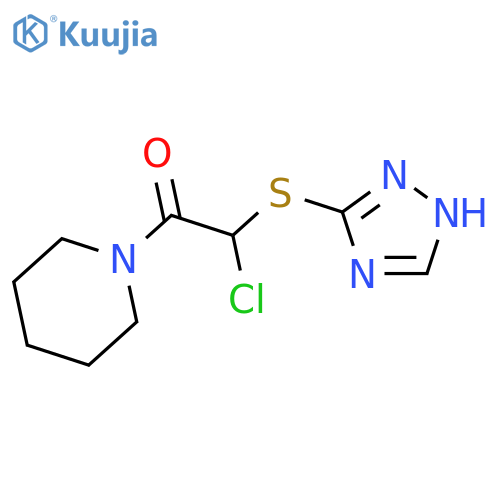 Piperidine, 1-[chloro(1H-1,2,4-triazol-3-ylthio)acetyl]- structure