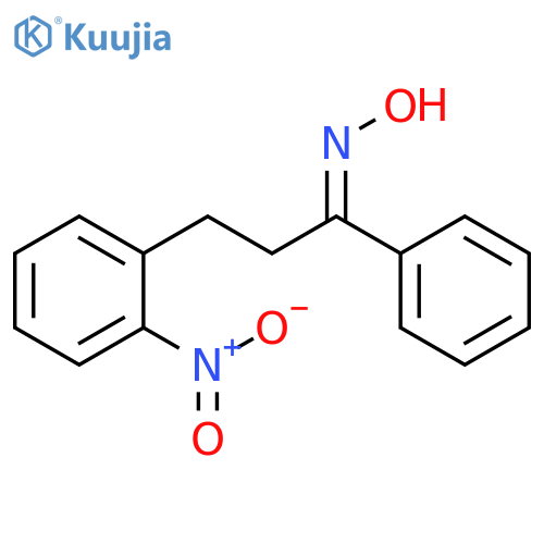 1-Propanone, 3-(2-nitrophenyl)-1-phenyl-, oxime structure