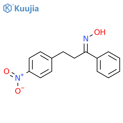 1-Propanone, 3-(4-nitrophenyl)-1-phenyl-, oxime structure