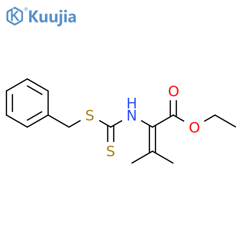 2-Butenoic acid, 3-methyl-2-[[[(phenylmethyl)thio]thioxomethyl]amino]-, ethyl ester structure