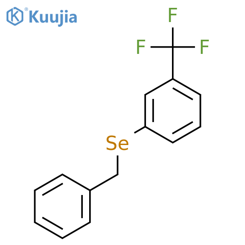 Benzene, 1-[(phenylmethyl)seleno]-3-(trifluoromethyl)- structure