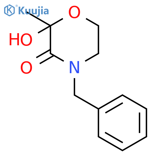 3-Morpholinone, 2-hydroxy-2-methyl-4-(phenylmethyl)- structure