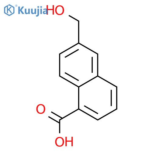 1-Naphthalenecarboxylic acid, 6-(hydroxymethyl)- structure