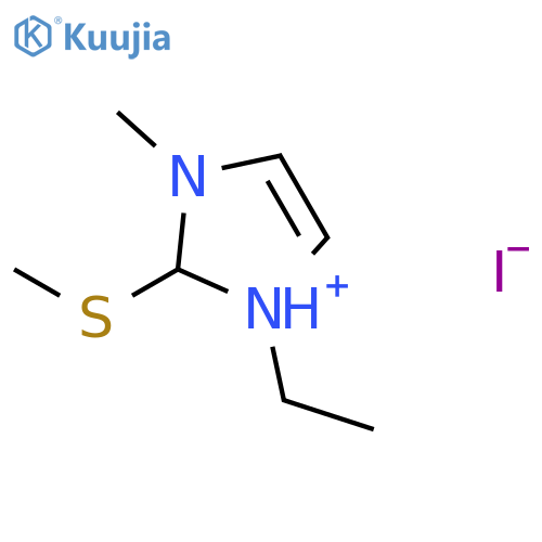 1H-Imidazolium, 1-ethyl-3-methyl-2-(methylthio)-, iodide structure