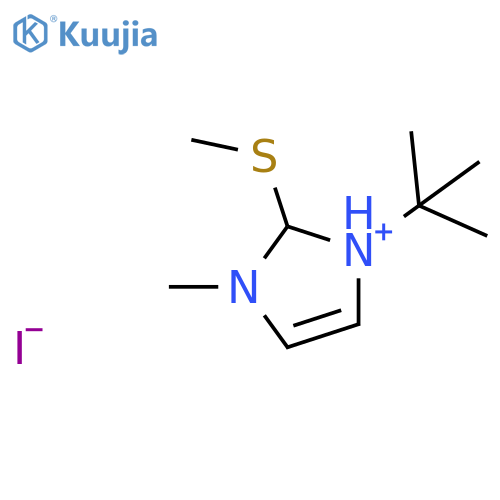 1H-Imidazolium, 1-(1,1-dimethylethyl)-3-methyl-2-(methylthio)-, iodide structure