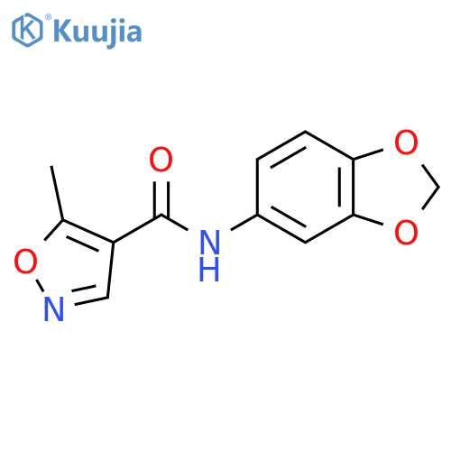 4-Isoxazolecarboxamide, N-1,3-benzodioxol-5-yl-5-methyl- structure