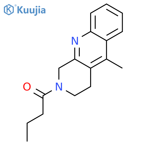 Benzo[b][1,7]naphthyridine, 1,2,3,4-tetrahydro-5-methyl-2-(1-oxobutyl)- structure