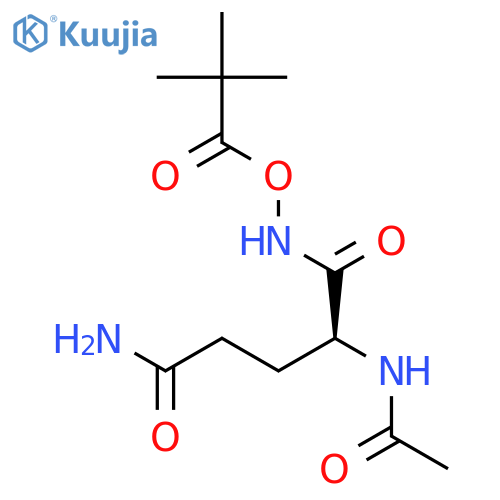 Pentanediamide, 2-(acetylamino)-N1-(2,2-dimethyl-1-oxopropoxy)-, (S)- structure