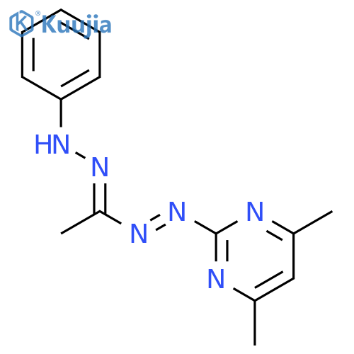 Pyrimidine, 4,6-dimethyl-2-[[1-(phenylhydrazono)ethyl]azo]- structure