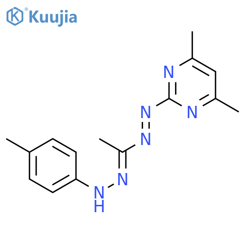 Pyrimidine, 4,6-dimethyl-2-[[1-[(4-methylphenyl)hydrazono]ethyl]azo]- structure