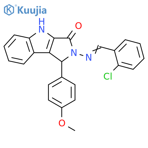 Pyrrolo[3,4-b]indol-3(2H)-one,2-[[(2-chlorophenyl)methylene]amino]-1,4-dihydro-1-(4-methoxyphenyl)- structure