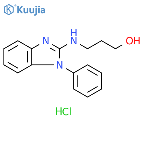 1-Propanol, 3-[(1-phenyl-1H-benzimidazol-2-yl)amino]-, hydrochloride (1:1) structure