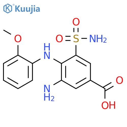 Benzoic acid, 3-amino-5-(aminosulfonyl)-4-[(2-methoxyphenyl)amino]- structure