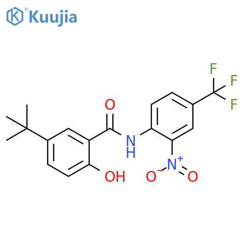 Benzamide,5-(1,1-dimethylethyl)-2-hydroxy-N-[2-nitro-4-(trifluoromethyl)phenyl]- structure