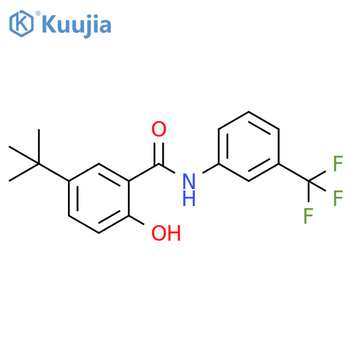 Benzamide,5-(1,1-dimethylethyl)-2-hydroxy-N-[3-(trifluoromethyl)phenyl]- structure