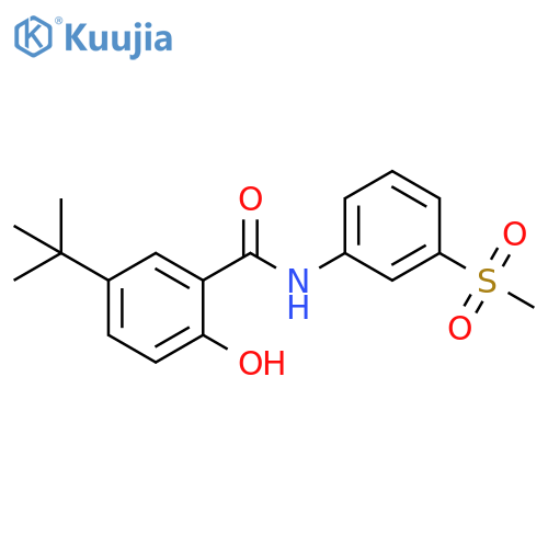 Benzamide,5-(1,1-dimethylethyl)-2-hydroxy-N-[3-(methylsulfonyl)phenyl]- structure