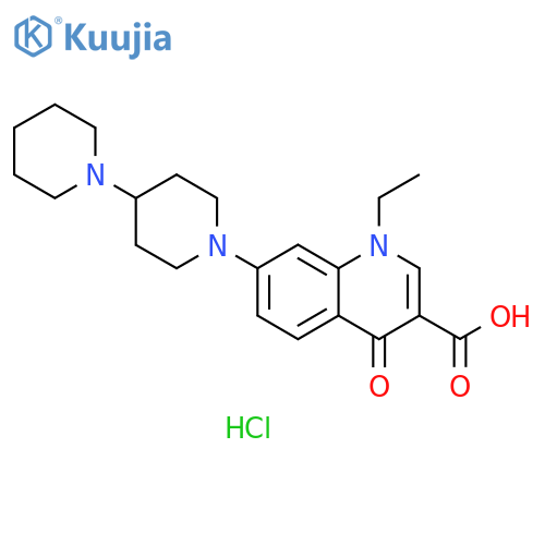 3-Quinolinecarboxylic acid, 7-[1,4'-bipiperidin]-1'-yl-1-ethyl-1,4-dihydro-4-oxo-, hydrochloride (1:1) structure