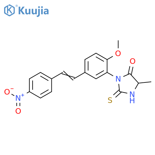 4-Imidazolidinone,3-[2-methoxy-5-[2-(4-nitrophenyl)ethenyl]phenyl]-5-methyl-2-thioxo- structure
