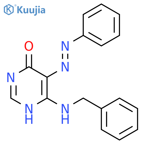 4(1H)-Pyrimidinone, 5-(phenylazo)-6-[(phenylmethyl)amino]- structure