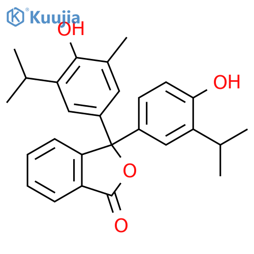 1(3H)-Isobenzofuranone,3-[4-hydroxy-3-(1-methylethyl)phenyl]-3-[4-hydroxy-3-methyl-5-(1-methylethyl)phenyl]- structure