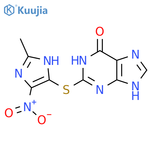 6H-Purin-6-one, 1,7-dihydro-2-[(2-methyl-5-nitro-1H-imidazol-4-yl)thio]- structure