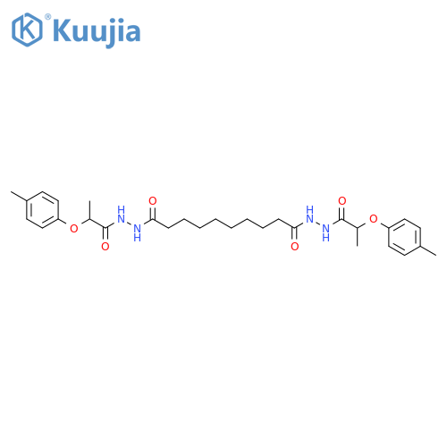 Decanedioic acid, bis[2-[2-(4-methylphenoxy)-1-oxopropyl]hydrazide] structure
