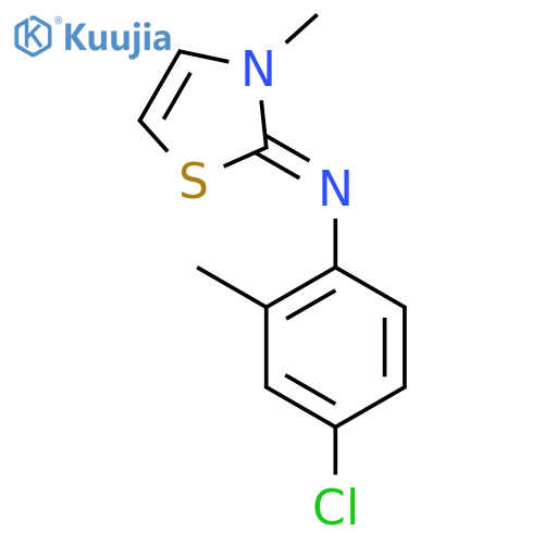 Benzenamine, 4-chloro-2-methyl-N-(3-methyl-2(3H)-thiazolylidene)- structure