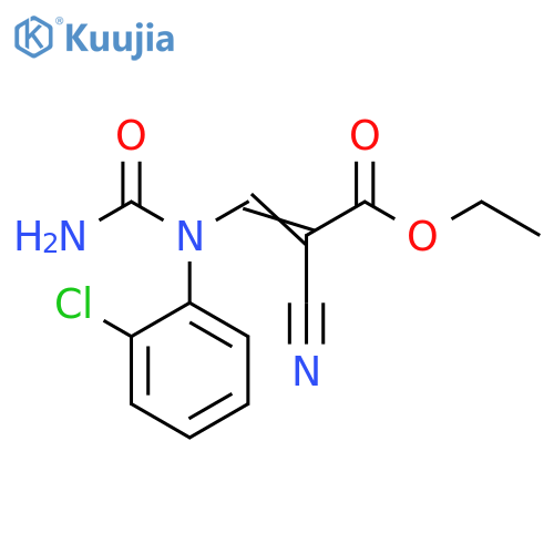 2-Propenoic acid, 3-[(aminocarbonyl)(2-chlorophenyl)amino]-2-cyano-, ethyl ester structure