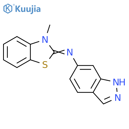 1H-Indazol-6-amine, N-(3-methyl-2(3H)-benzothiazolylidene)- structure