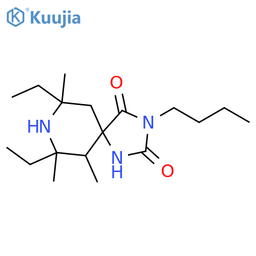 1,3,8-Triazaspiro[4.5]decane-2,4-dione, 3-butyl-7,9-diethyl-6,7,9-trimethyl- structure