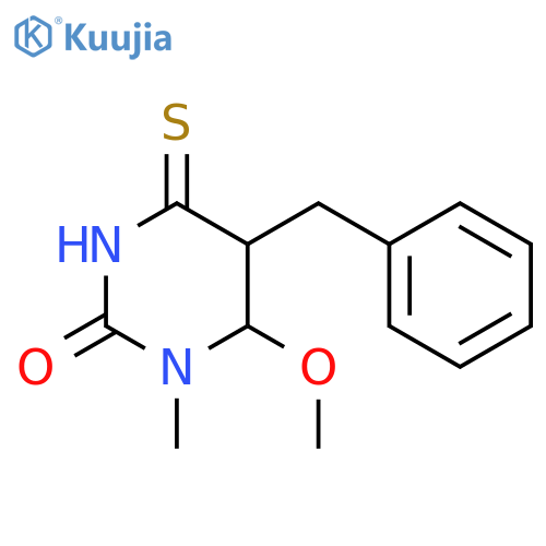 2(1H)-Pyrimidinone,tetrahydro-6-methoxy-1-methyl-5-(phenylmethyl)-4-thioxo- structure