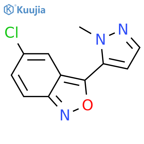 2,1-Benzisoxazole, 5-chloro-3-(1-methyl-1H-pyrazol-5-yl)- structure