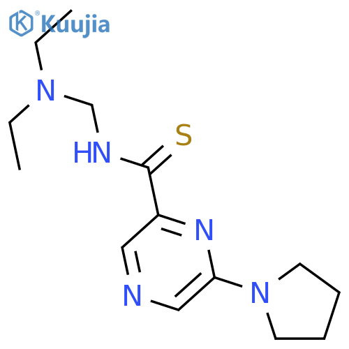 Pyrazinecarbothioamide, N-[(diethylamino)methyl]-6-(1-pyrrolidinyl)- structure