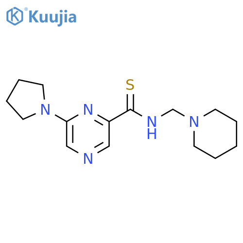 Pyrazinecarbothioamide, N-(1-piperidinylmethyl)-6-(1-pyrrolidinyl)- structure