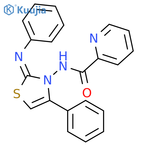 2-Pyridinecarboxamide, N-[4-phenyl-2-(phenylimino)-3(2H)-thiazolyl]- structure