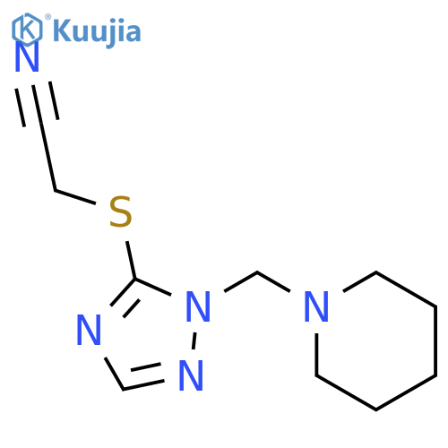 Acetonitrile, [[1-(1-piperidinylmethyl)-1H-1,2,4-triazol-5-yl]thio]- structure