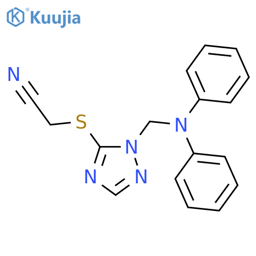 Acetonitrile, [[1-[(diphenylamino)methyl]-1H-1,2,4-triazol-5-yl]thio]- structure