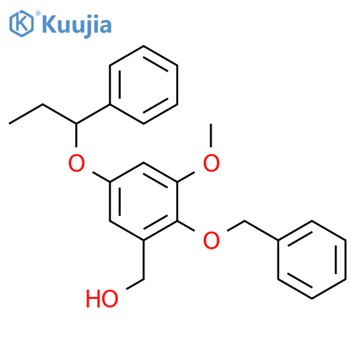 Benzenemethanol, 3-methoxy-2-(phenylmethoxy)-5-(1-phenylpropoxy)- structure