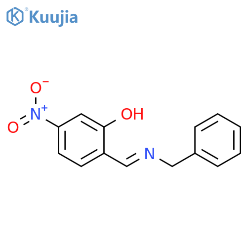 Phenol, 5-nitro-2-[[(phenylmethyl)imino]methyl]- structure