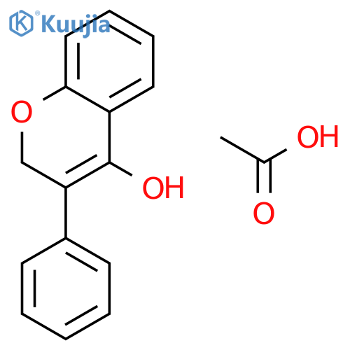 2H-1-Benzopyran-4-ol, 3-phenyl-, acetate structure